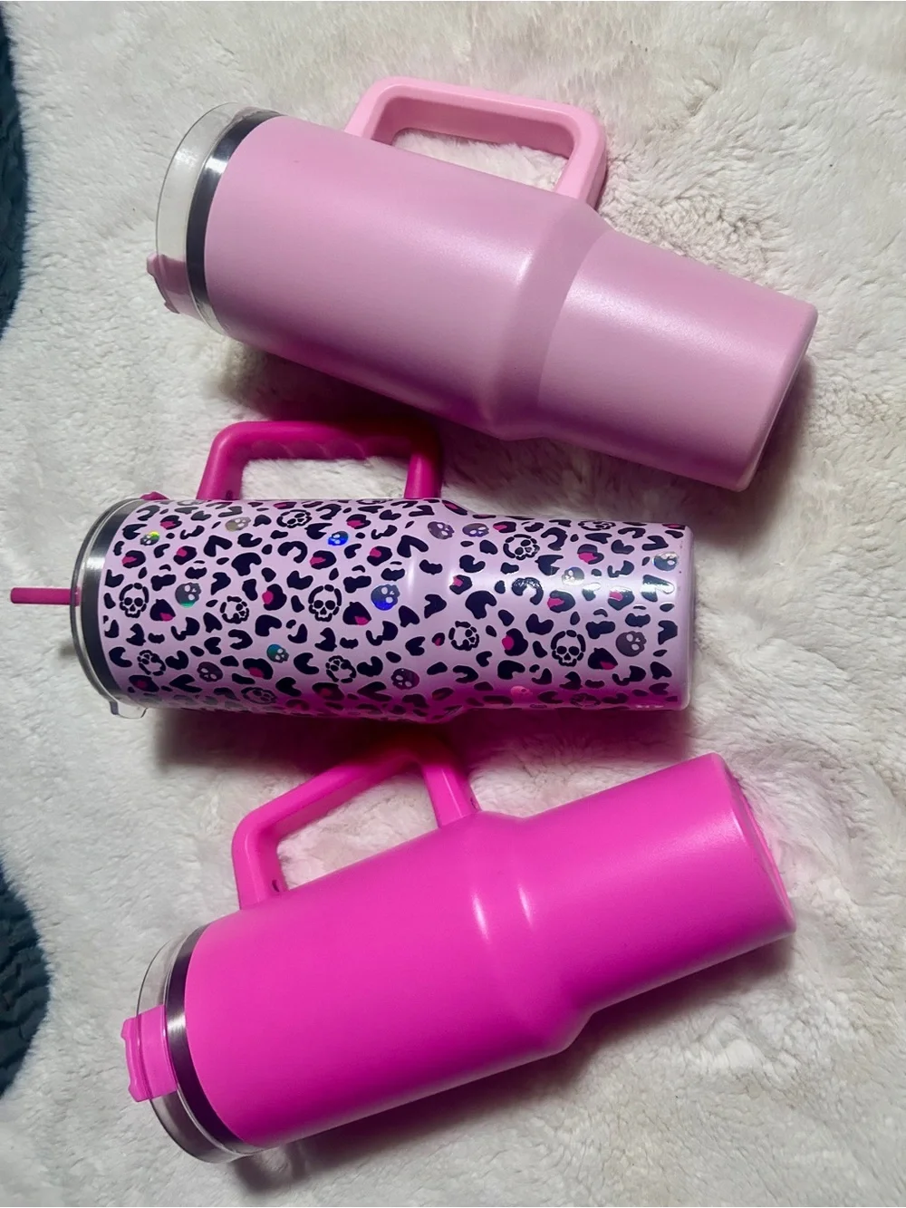 Pink Insulated Party Tumbler Bundle of 3with Handle